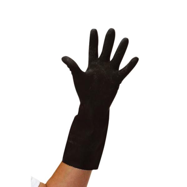 Medium Black Thick Rubber Gloves (size 8)